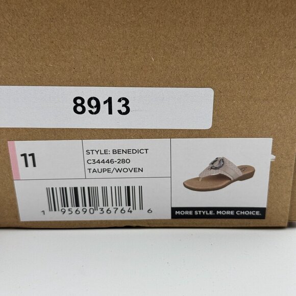 Cliffs White Mountain Womens Benedict Beige Slip-On Thong Sandals Textured 11 - Picture 8 of 9
